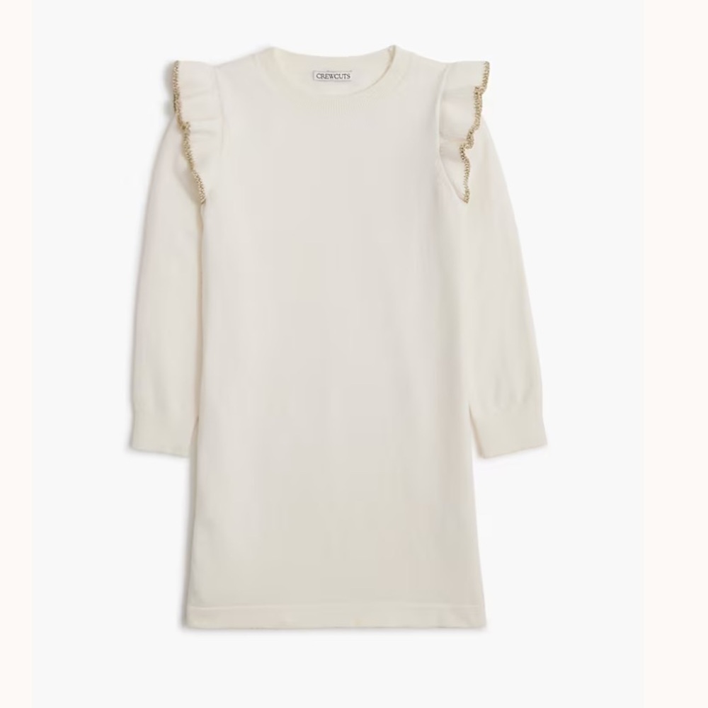 NWT! Crewcuts Girls Ruffle Sleeve Sweater Dress, sz 14